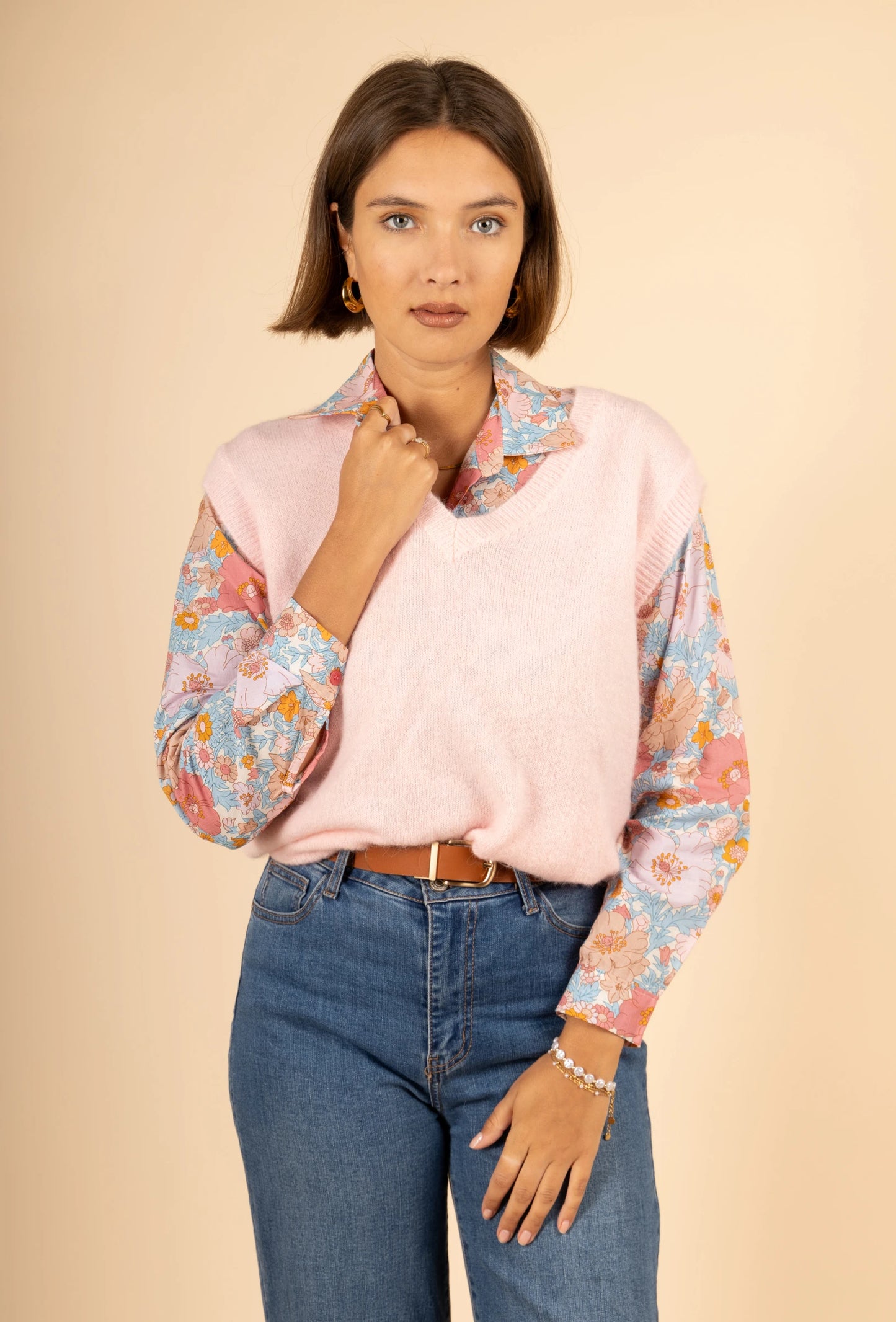 Pull sans manche ROSE