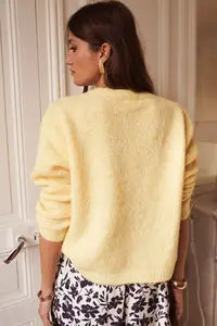 Cardigan Doux Boutonné JAUNE