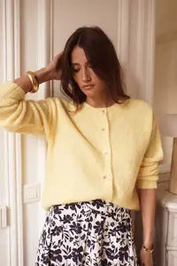 Cardigan Doux Boutonné JAUNE